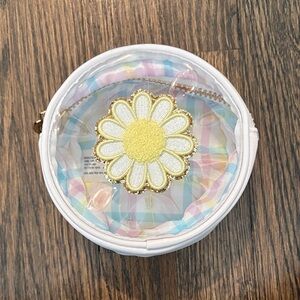 Stoney Clover x Target white round clear pouch with scl x target daisy patch
